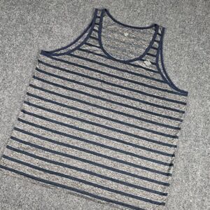 Rabbit Running Gun Show Singlet Tank Top Mens XL Blue Striped Sleeveless RM163